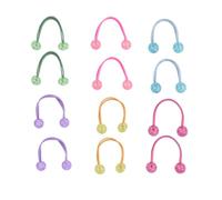 YILANJIN Cuerda de Pelo, 12 Piezas Elásticas para la Cola de Caballo con Bolas Dobles, Diademas de Bolas Dobles de Colores para Niñas, Lindas Cuerdas con Bolas Dobles para Niñas, Mujeres, Niños