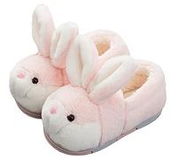 YILANLAN Zapatillas conejo animal lindo femenino zapatillas de felpa interesantes y cómodas zapatillas de casa cálidas de invierno de felpa suave (35/36, Pink shoes, numeric_35)