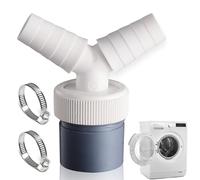 Yilceemy Doble Conexión Para Desague Lavadora y Lavavajillas Conector Doble en Y, con salida para tubo Ø40 mm y entrada Ø18-24 mm, Con abrazadera de manguera