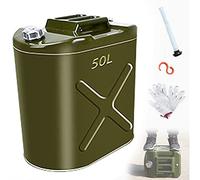 YILEFU Barril De Gasolina De Acero Inoxidable 10L/20L/25L/30L/40L/50L/60L Garrafa Gasolina Deposito Gasoil Lata De Gasolina Y Diésel En Metal Bidón De Combustible De Boquilla,50L