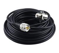 YILIANDUO 15M/49.21ft Cable coaxial UHF UHF macho a ángulo recto hembra RG58/U Cable coaxial de baja pérdida SO239 macho a PL259 hembra Cable para SWR Radio VHF Amateur CB Radio Ham Radio Scanner