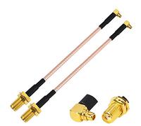YILIANDUO Cable de Extension SMA a MMCX SMA Hembra a MMCX Macho RG316 10cm Cable de ángulo Recto MMCX a SMA Cable de ensamble de extensión WiFi Antena Cable Flexible para Antena Paquete de 2
