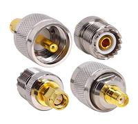 YILIANDUO Kit de 4 Adaptadores SMA a UHF para Antenas de Radio Ham - Adaptadores SMA Macho/Hembra a PL259 Macho/Hembra para CB Walkie-Talkie, Radios Broadcast, Antenas WiFi