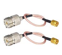 YILIANDUO SMA Macho a UHF SO239 Hembra RG316 Cable Coaxial RF 15 cm para Analizador de Antena, Antena de Mano Básica y Radio CB, Medidor de Relación de Onda Estacionaria, Radio Baofeng (2 Piezas)