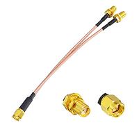 YILIANDUO SMA Macho a Y Tipo 2X SMA Conector Hembra Splitter Combiner Cable Pigtail RF Extensión RG316 15cm Cable