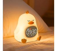 Yiliaw Reloj despertador para niños con luz nocturna, reloj de entrenamiento para dormir, reloj de tiempo para despertar, luz de silicona recargable para dormitorio, compañero de sueño perfecto para