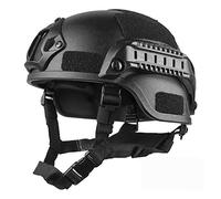Yililay Casco de Combate, Casco rápido Acolchado 22.05-23.62 Pulgadas de riel Lateral Ajustable nvg Soporte Protector Protector para Caza Airsoft Paintball Negro