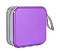 Yililay DVD Binder, CD Suppil Cad Case Billet DVD Binder DVD Organizador Bolsa de Almacenamiento de Bolsas de Almacenamiento Hard Plastic 40 Capacidad Púrpura portátil