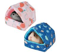 YiliYa 2 Pcs Maison pour Cochon d'Inde Lit Lapin Peluche,Petits Animaux Couchages Hiver Interieur pour Chinchilla Hérisson Cobayes