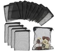 YiliYa 20 Bolsas de Medios para Acuario, Bolsa de Malla Fina para Filtro de Acuario con Cremallera de plástico, adecuadas para carbón Activado, Piedras de Filtro, Anillos de cerámica (14x20cm)