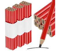 YiliYa 30 Piezas Lápiz para carpintero HB 175 mm Lápiz octogonal con Sacapuntas para uso profesional en la construcción de carpintería (rojo)