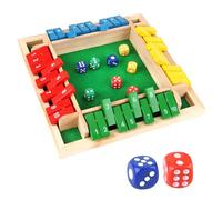 YiliYa Shut The Box Juego de dados, 2-4 jugadores Familia Tabla de Matemáticas, 8 Dados Juegos de Mesa Clásicos para Aula, Hogar, Fiesta o Pub (color )
