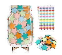 YiliYa Tarro de Recompensa Magnético para Niños,Tarros de recompensa con Estrellas Tarro de recompensa Personalizado Stars Reward Jar para Escuelas y Familias