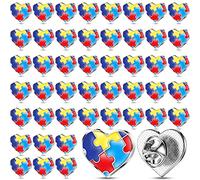 Yilloog 100 pines de solapa para concienciación sobre el autismo, aceptación de autismo, multicolor, para mujeres, para ropa, camisas y chaquetas (estilo corazón)