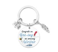 Yilousy Llavero de regalo para amigos, regalos para panaderos, ingenieros, bailarines, chef, agricultores, jardineros, escritores, Navidad, cumpleaños, Pascua, Escritor, 3*3cm