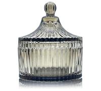 YILUSHENGHUA Tarro de cristal colorido con tapa, tarros de galletas para caramelos, caja de joyería, contenedores de galletas para bufé, almacenamiento de alimentos, decoración (marrón oscuro)