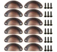 YILWPV 12 tiradores de puerta armario cocina retro, pomos for muebles, manijas hierro antiguas con concha Para CajóN(Color 5)