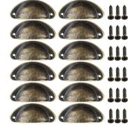 YILWPV 12 tiradores de puerta armario cocina retro, pomos for muebles, manijas hierro antiguas con concha Para CajóN(Color 1)