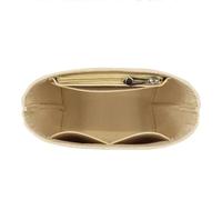 YILWPV 4 Uds. Organizador de bolsas, Mini, organizador, inserto en capas, bolsa almacenamiento ligera, adecuada for Para Mujer(Beige With Zip)