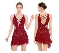 YILWPV Leotardos, Vestidos, Bragas con Botones incorporados en la Entrepierna, for Gimnasia artística, Patinaje artístico, Ballet y Danza lírica Femeninas(Color 4,XXL)