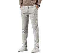 YILWPV Men's Corduroy Thicken Pants Narrow Leg Casual Thermal Plush Trousers Autumn Winter Male Para Hombre(Beige,SIZE 28_TYPE A)