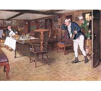 YIMACBJXX Cuadro Arte Pared Pintura Decorativa A tavola sedeva il signor Tupman che sembrava diverso da un uomo di Cecil Charles Windsor Aldin para la Decoración de la Sala de Estar 60x90cm