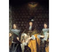 YIMACBJXX Cuadro Arte Pared Pintura Decorativa Re Ligis XIV riceve Cavaliere Ordine dello Spirito Santo suo fratello da Philippe De Champaigne para la Decoración de la Sala de Estar 60x90cm