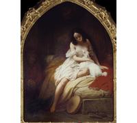 YIMACBJXX Famoso Cuadro Arte Pared Pintura Decorativa Esmeralda Rappresentazione del personaggio di Notre Dame De Paris di Charles Auguste Steuben para la Decoración de la Sala de Estar 60x90cm