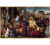 YIMACBJXX Famoso Cuadro Arte Pared Pintura Decorativa il di Alessandro o Antipasto di Alessandro Magno a Babilonia di Charles Le Brun para la Decoración de la Sala de Estar 60x90cm