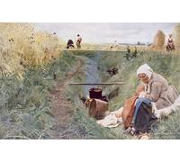 YIMACBJXX Famoso Cuadro Arte Pared Pintura Decorativa Il nostro pane quotidiano di Anders Leonard Zorn para la Decoración de la Sala de Estar 60x90cm