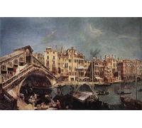 YIMACBJXX Famoso Cuadro Arte Pared Pintura Decorativa il Ponte di Rialto Dalla Del Vin di marieschi para la Decoración de la Sala de Estar 60x90cm