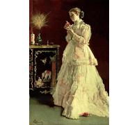 YIMACBJXX Famoso Cuadro Arte Pared Pintura Decorativa la dama in rosa di Alfred Emile Stevens para la Decoración de la Sala de Estar 60x90cm