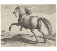YIMACBJXX Famoso Cuadro Arte Pared Pintura Decorativa Mori a cavallo a caccia di struzzi di Jan Van Der Straet para la Decoración de la Sala de Estar 60x90cm