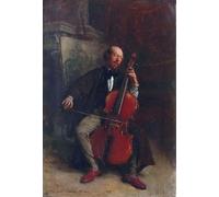 YIMACBJXX Famoso Cuadro Arte Pared Pintura Decorativa Ritratto del violoncellista Batta di Jean Louis Ernest Meissonier para la Decoración de la Sala de Estar 60x90cm