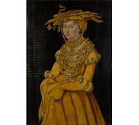 YIMACBJXX Famoso Cuadro Arte Pared Pintura Decorativa Ritratto di Caterina di Meclemburgo Duchessa Consorte di Sassonia di Lucas il Vecchio Cranach para la Decoración de la Sala de Estar 60x90cm