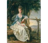 YIMACBJXX Famoso Cuadro Arte Pared Pintura Decorativa Ritratto di Miss Matilda Clevland in un paesaggio toscano di Johan Zoffany para la Decoración de la Sala de Estar 60x90cm