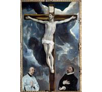 YIMACBJXX Famoso Cuadro en Lienzo Artistica Imagen Lienzo Cristo in croce adorato da entrambi i donatori Dipinto di El Greco para Decoración de Paredes 60x90cm
