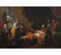 YIMACBJXX Famoso Cuadro en Lienzo Artistica Imagen Lienzo Erasistrato il medico scopre l'amore di Antioco per Stratonice di Benjamin West para Decoración de Paredes 60x90cm