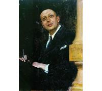 YIMACBJXX Famoso Cuadro en Lienzo Artistica Imagen Lienzo Ritratto del poeta Vyacheslav Voynov di Il'ya Repin para Decoración de Paredes 60x90cm