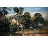 YIMACBJXX Famoso Cuadro en Lienzo Artistica Imagen Lienzo un cottage e margini di un bosco di David Cox para Decoración de Paredes 60x90cm