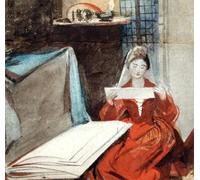 YIMACBJXX Famoso Cuadro en Lienzo Artistica Imagen Lienzo una signora in costume medievale che studia il contenuto di un portfolio di Daniel Maclise para Decoración de Paredes 60x90cm