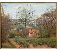 YIMACBJXX Famoso Impresiones de Lienzo Pintura Poster il cottage la casa rosa di Camille Jacob Pissarro para la Decoración del Hogar de la Oficina 60x90cm