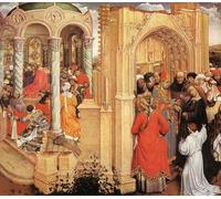 YIMACBJXX Famoso Impresiones de Lienzo Pintura Poster il matrimonio di Mary Robert Campin para la Decoración del Hogar de la Oficina 60x90cm