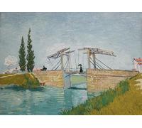 YIMACBJXX Famoso Impresiones de Lienzo Pintura Poster il ponte di Langlois di Vincent Gogh Van para la Decoración del Hogar de la Oficina 60x90cm