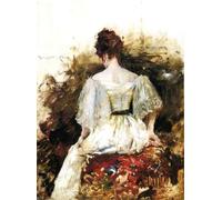 YIMACBJXX Famoso Impresiones de Lienzo Pintura Poster Ritratto di donna: l'abito bianco William Merritt para la Decoración del Hogar de la Oficina 60x90cm