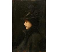 YIMACBJXX Famoso Impresiones de Lienzo Pintura Poster Ritratto di Laura Leroux di Jean Jacques Henner para la Decoración del Hogar de la Oficina 60x90cm