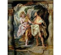 YIMACBJXX Famoso Lienzo Imagen Art Painting Art Cuadro il profeta Elia e l'angelo nel deserto di Peter Paul Rubens para Decoraciones del Hogar 60x90cm
