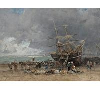 YIMACBJXX Famoso Lienzo Imagen Art Painting Art Cuadro Il ritorno delle Terre Neuvier di Eugene Louis Boudin para Decoraciones del Hogar 60x90cm