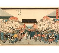 YIMACBJXX Famoso Lienzo Imagen Art Painting Art Cuadro Il Tempo dei Fiori di Ciliegio in Nakanoch degli Yoshiwara di Utagawa Hiroshige para Decoraciones del Hogar 60x90cm