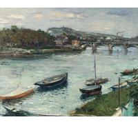 YIMACBJXX Famoso Lienzo Imagen Art Painting Art Cuadro la banca e il ponte di Argenteuil di Gustave Caillebotte para Decoraciones del Hogar 60x90cm